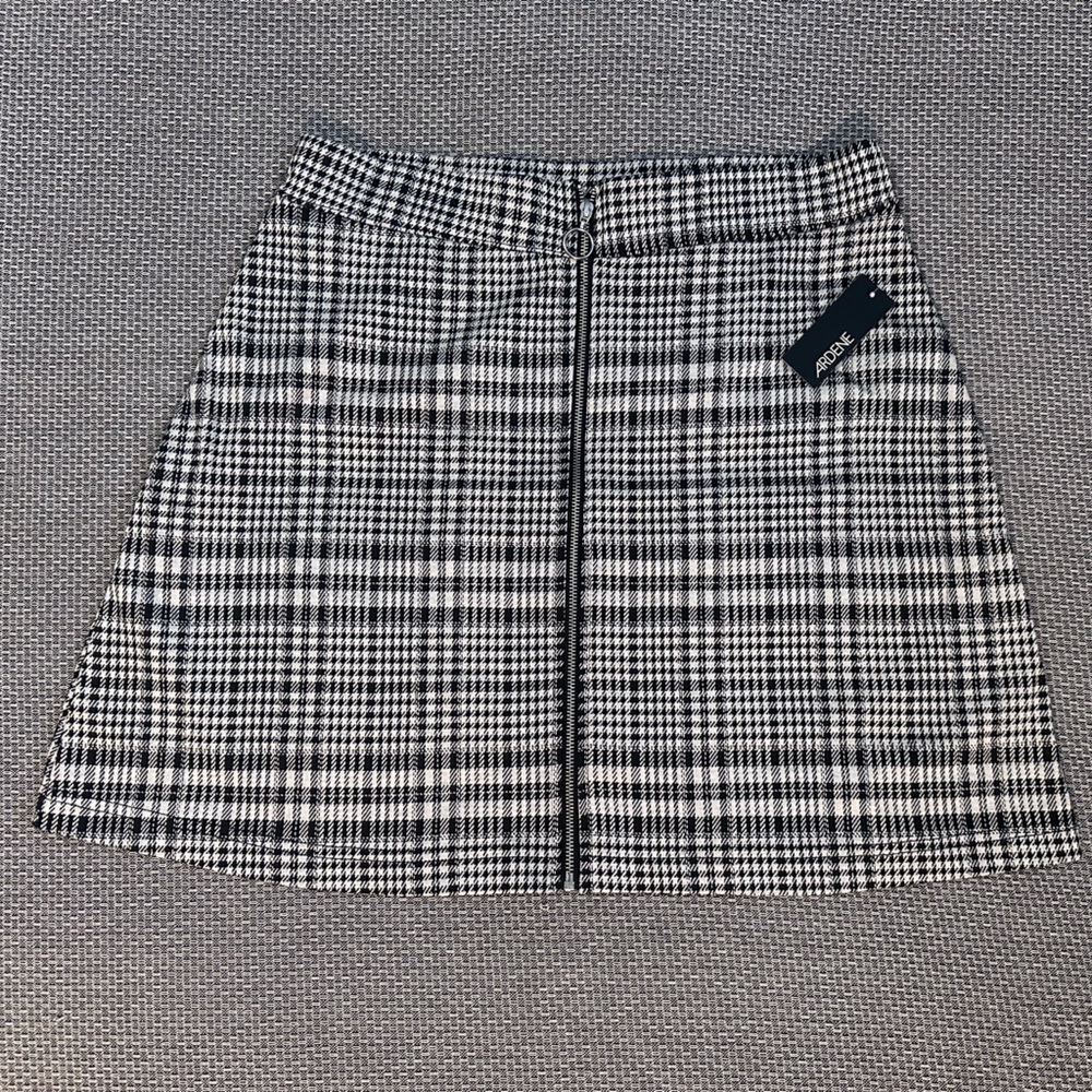 Plaid Black and White Skirt
